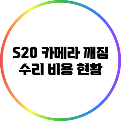 S20 카메라 깨짐 수리 비용 현황