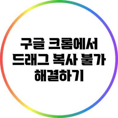 구글 크롬에서 드래그 복사 불가 해결하기