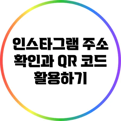 인스타그램 주소 확인과 QR 코드 활용하기