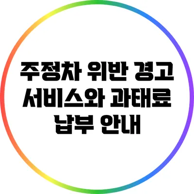 주정차 위반 경고 서비스와 과태료 납부 안내