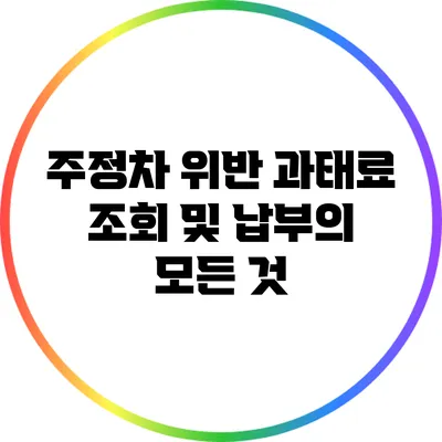 주정차 위반 과태료 조회 및 납부의 모든 것