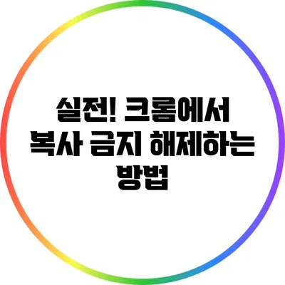 실전! 크롬에서 복사 금지 해제하는 방법