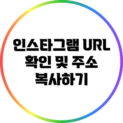 인스타그램 URL 확인 및 주소 복사하기