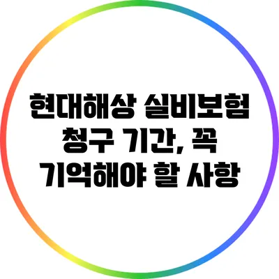 현대해상 실비보험 청구 기간, 꼭 기억해야 할 사항