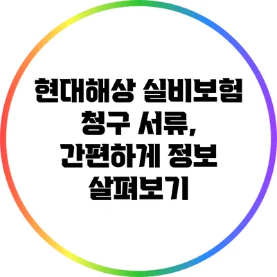 현대해상 실비보험 청구 서류, 간편하게 정보 살펴보기