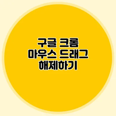 구글 크롬 마우스 드래그 해제하기