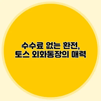 수수료 없는 환전, 토스 외화통장의 매력