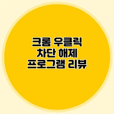 크롬 우클릭 차단 해제 프로그램 리뷰
