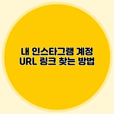 내 인스타그램 계정 URL 링크 찾는 방법