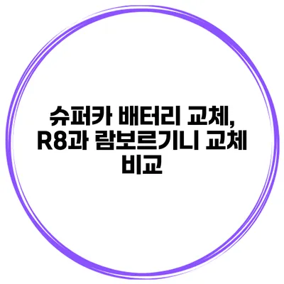 슈퍼카 배터리 교체, R8과 람보르기니 교체 비교