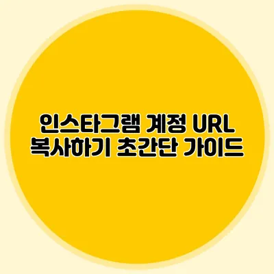인스타그램 계정 URL 복사하기 초간단 가이드